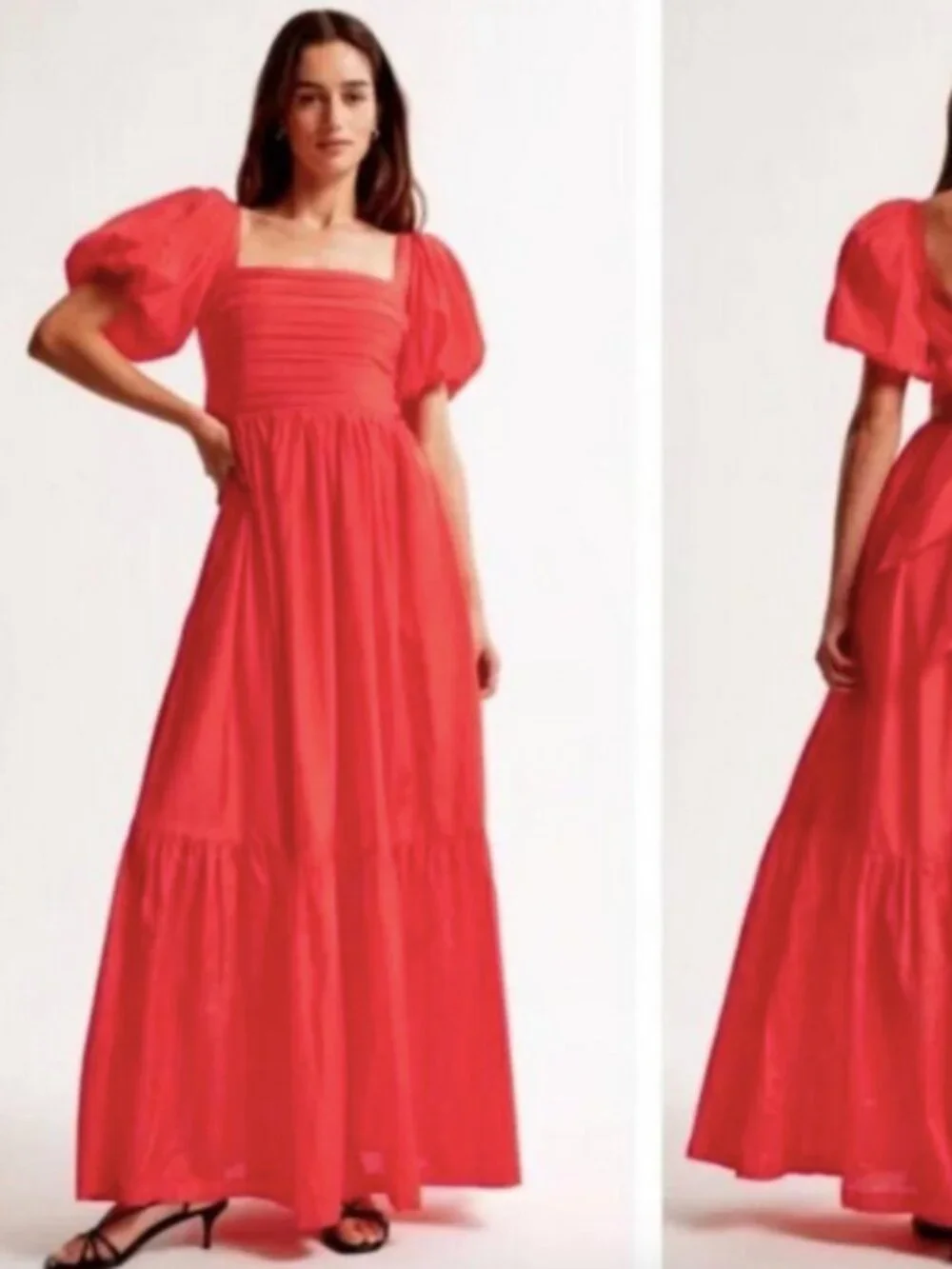 Abercrombie & Fitch A&F Emerson Drama Bow-Back Red Maxi Dress Size S Tall NWT